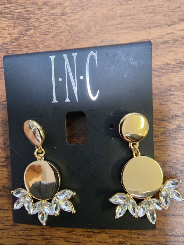 Photo 1 of INC By Macy's Women's Drop Earrings Gold Tone Dangle Rhinestone Beads