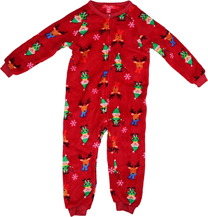 Photo 1 of Kids Family Pajamas Elf One-Piece 4-5 Red