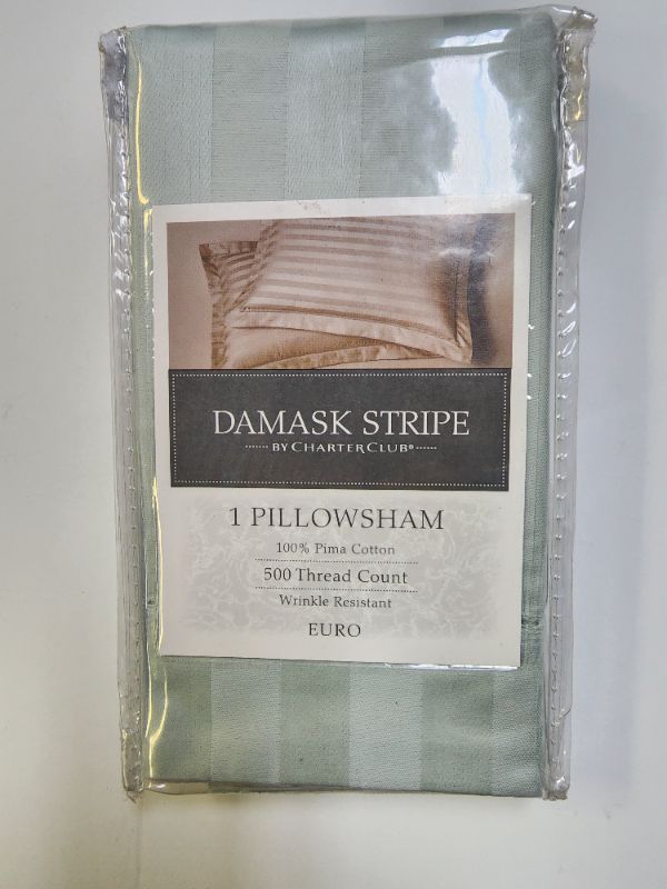 Photo 1 of Charter Club Damask Stripe 1 Pillow sham 100% pima cotton 500 thread count Size: Euro