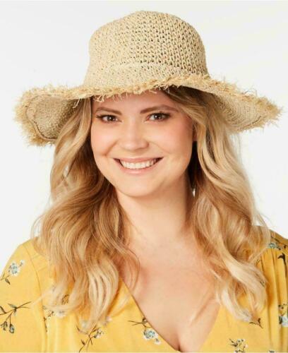 Photo 1 of Steve Madden Frayed Crochet Bucket Hat Tan Sunhat Adjustable Fancy-Straw by 42