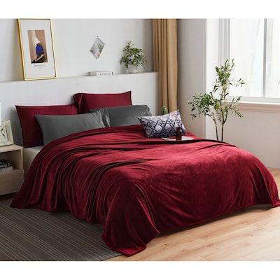 Photo 1 of KING CLASSIC VELVETY BLANKET GARNET 108 X 90