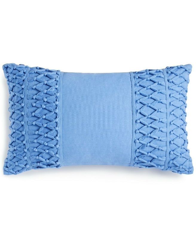 Photo 1 of Martha Stewart Tassel Trail Decorative Lumbar Pillow Blue 14" x 24"