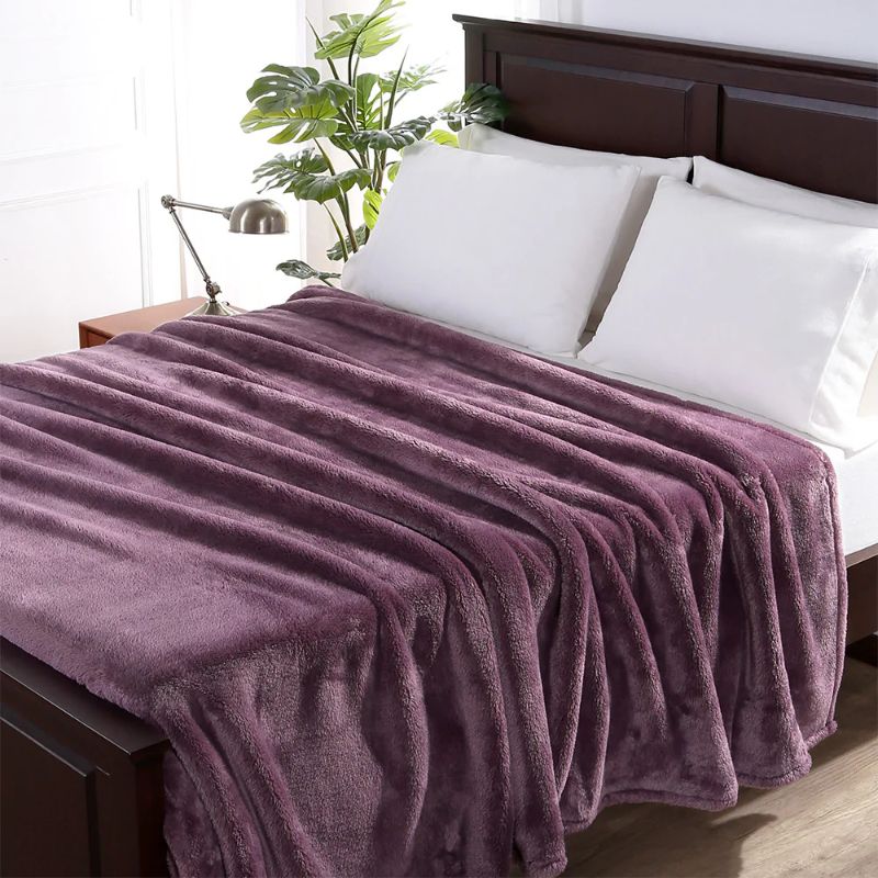 Photo 1 of KING CLASSIC  VELVETYPLUSH BLANKET EGGPLANT
108 X 90