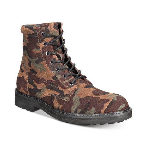 Photo 1 of Size 7.5 Medium INC International By Macy's Men’s Wilder Camo Boots (Green, Size 7.5 Medium)