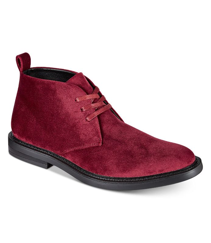 Photo 1 of Size 13 Medium INC International By Macy's  Men Salem Velvet Chukka Boots (Red, 13 M)