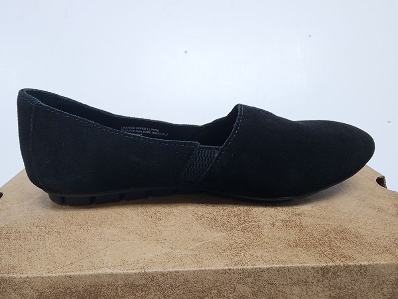 Photo 1 of Size 7 Born Women Sebra  Black Suede Round Toe Flat Comfort Slip on Shoes Size 7 M