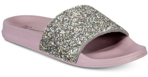 Photo 1 of Size XL INC International Concepts Women's Glitter Pool Slides Pastel Purple Size XL