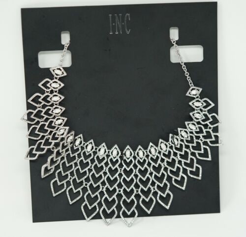Photo 1 of Inc International Macys Silver-Tone Pave Heart Statement Necklace