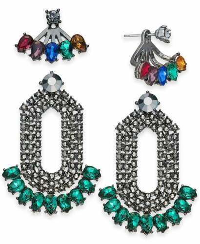 Photo 1 of INC by Macys Hematite-Tone 2-Pc. Box Set Multi-Stone Earrings Jackets Earrings