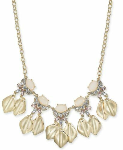 Photo 1 of INC By Macys Women's Fashion Statement Gold Tone Crystal Petals Necklace Elegant Party