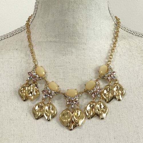 Photo 2 of INC By Macys Women's Fashion Statement Gold Tone Crystal Petals Necklace Elegant Party