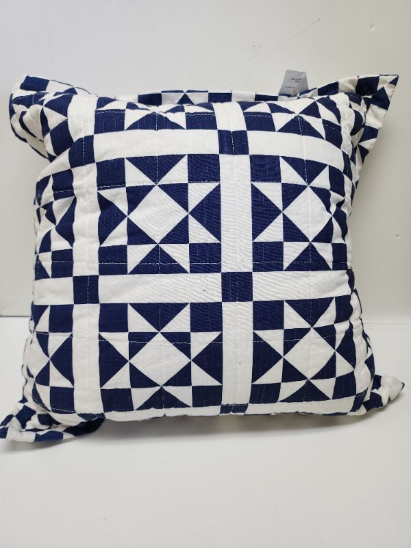 Photo 1 of Calvin Klein Abigail 22" x 22" Decorative Pillow Geometric Blue/ White