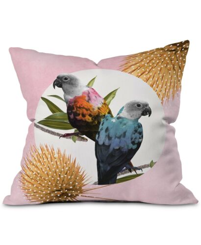 Photo 1 of Deny Designs Jolly Parrots Tropical Birds 16" Throw Pillow - Pink Multi-color