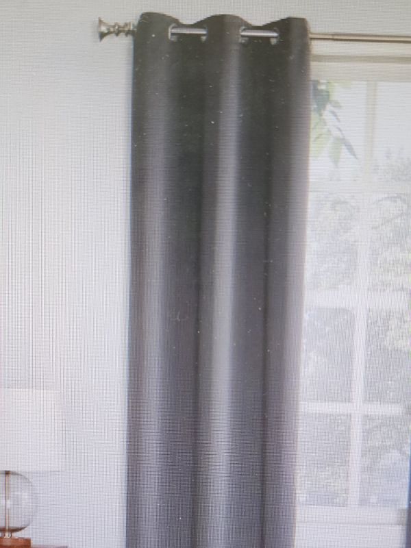 Photo 2 of 1 PANEL - Sun Zero Gareth Blackout Curtain Panel, Charcoal Grey 40 X 84 IN