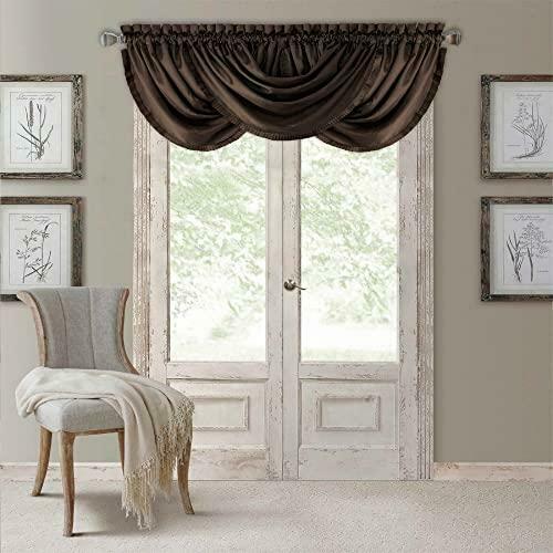 Photo 1 of Elrene Home Fashions Versailles Window Valance, 52" x 36" - Chocolate