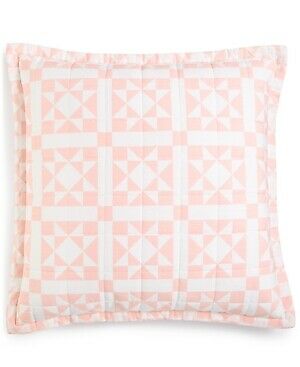 Photo 1 of Calvin Klein Abigail 18" x 18" Geometric Cotton Decorative Pillow - Pink / White
