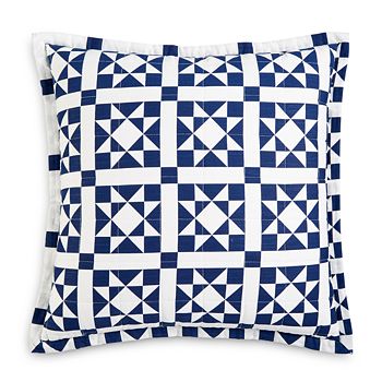 Photo 1 of Calvin Klein Abigail 22" x 22" Decorative Pillow Geometric BLUE / WHITE