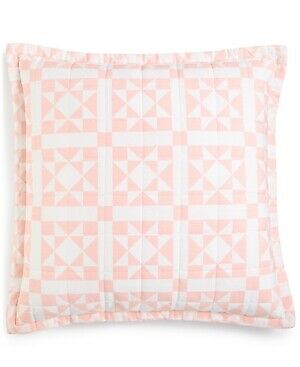 Photo 1 of Calvin Klein Home Quilted Pillow Abigail Pink White Square 22" x 22" 