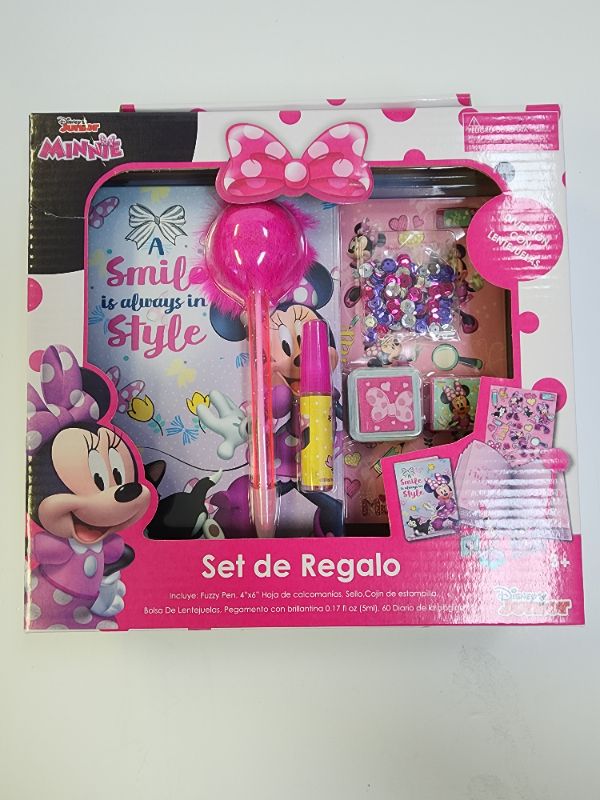 Photo 1 of Minnie Mouse Diary Set in Box Feature Journal, Pen, Stickers, Ink pad, Stamp, and More