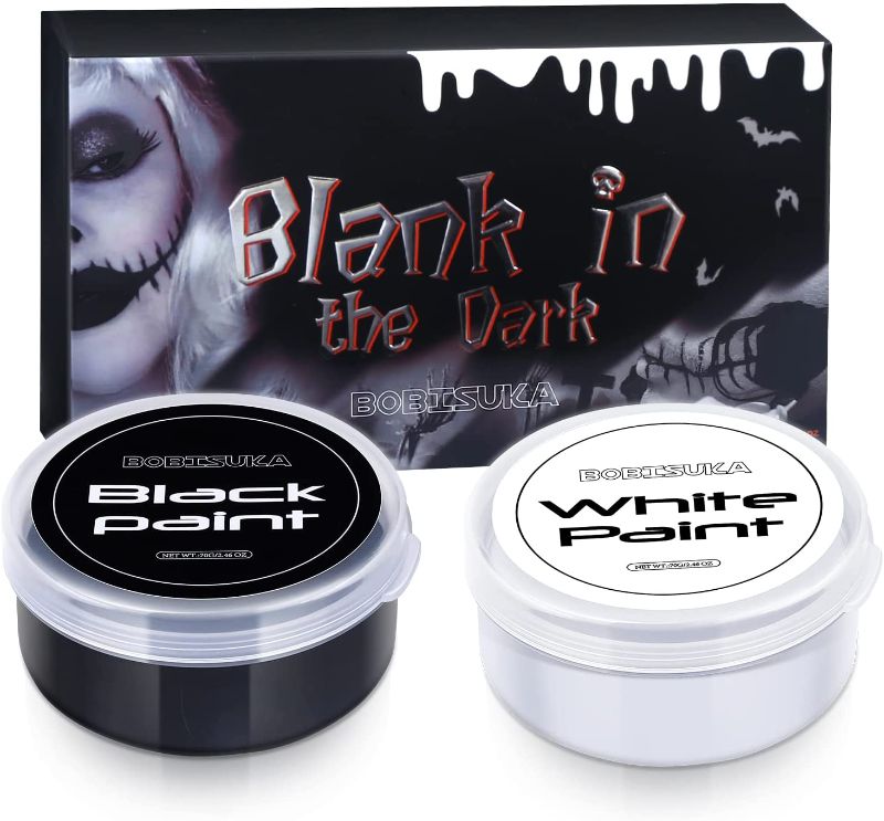 Photo 1 of BOBISUKA Halloween Cosplay SFX Makeup Black + White Face Body Paint Special Effects Makeup Kit Dress Up Non Toxic
