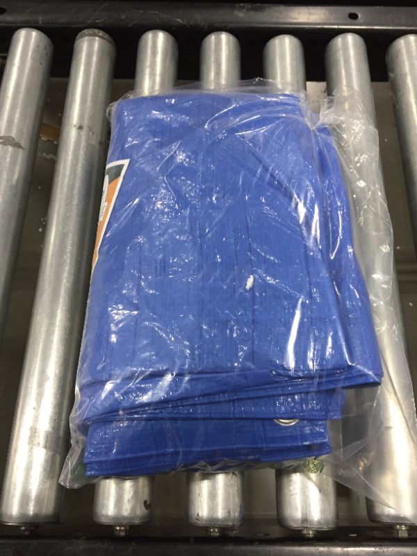 Photo 2 of B-Air Grizzly Tarps - Large Multi-Purpose, Waterproof, Heavy Duty Poly Tarp Cover - 5 Mil Thick (Blue - 8 x 10 Feet)
