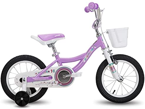 Photo 1 of CYCMOTO 14 inch Kids Bike for Boys & Girls with Training Wheels,18 inch with Kickstand Toddler Bike with Basket & Handbrake Purple