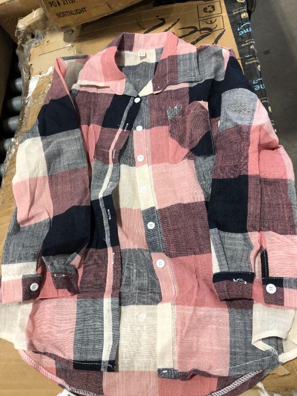 Photo 1 of Women's Long Sleeve Plaid Shirt - Size Small