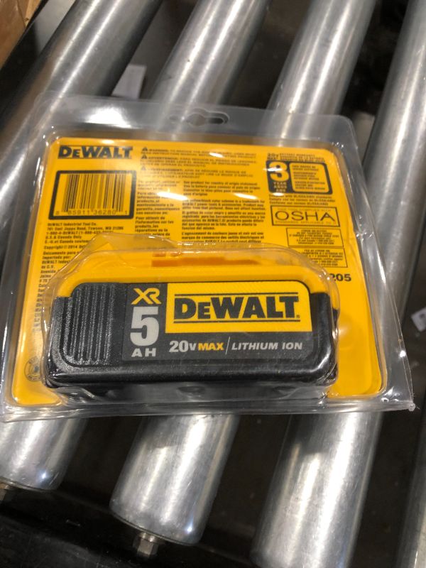 Photo 2 of DEWALT 20V MAX XR Battery, Lithium Ion, 5.0Ah (DCB205)