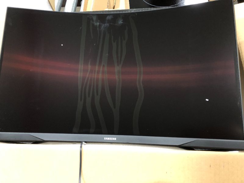 Photo 2 of For Parts Only - SAMSUNG Odyssey G5 Series 27-Inch WQHD (2560x1440) Gaming Monitor, 144Hz, Curved, 1ms, HDMI, Display Port, FreeSync Premium (LC27G55TQWNXZA)