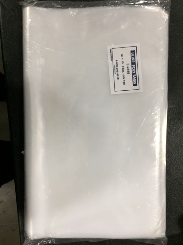 Photo 1 of 12 x 15" 2 Mil Industrial Poly Bags 100CT
