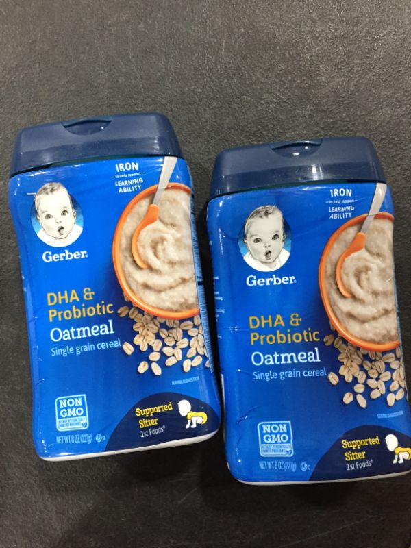 Photo 2 of (Pack of 6) Gerber DHA and Probiotic Single Grain Rice Baby Cereal, 8 oz
EXPIRED SEPT 2021