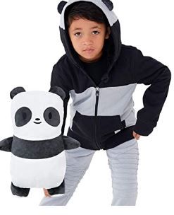 Photo 1 of Cubcoats Pimm The Puppy 2 in 1 Transforming Hoodie and Soft Plushie, Charcoal with Dog Spots
