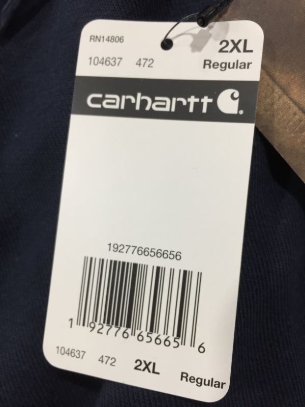 Photo 3 of Carhartt Men's 2XL New Navy Cotton/Polyester Rain Defender Original Fleece Lined Graphic Sweatshirt
