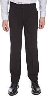 Photo 1 of Calvin Klein Boys' Flat-Front Bi-Stretch Dress Pant, Straight Leg Fit & Hemmed Bottom, Belt Loops & Functional Front Pockets
