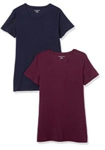 Photo 2 of Amazon Essentials Women's 2-Pack Classic-Fit Short-Sleeve Crewneck T-Shirt I Size Large