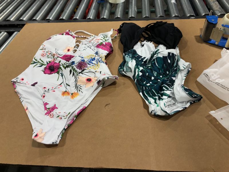 Photo 3 of 2 PACK!!! Robin Floral One Piece Swimsuit
AND Gwen Tropical Cut Out One Piece Swimsuit
BOTH LARGE 