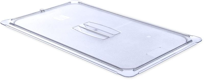 Photo 1 of 2 Pack - Carlisle 10210U07 StorPlus Full Size Polycarbonate Universal Handled Food Pan Lid, Clear