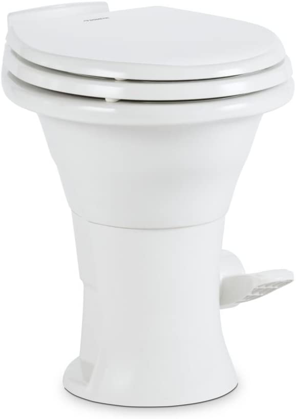 Photo 1 of Dometic 302310031 310 Series Standard Height Toilet 19.75" Height, Slow Close Wood Seat, White