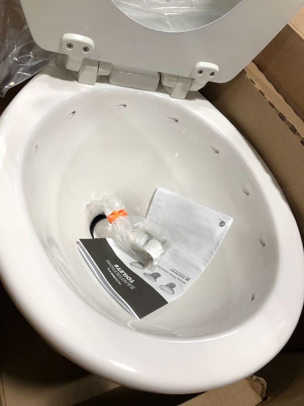 Photo 4 of Dometic 302310031 310 Series Standard Height Toilet 19.75" Height, Slow Close Wood Seat, White