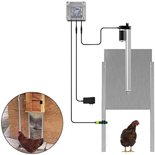 Photo 1 of AOUSTHOP Automatic Chicken Coop Door Opener Kits, Timing Auto Guard Door,with in-fra-red Sensor, Prevent Chicken from Being Crushed,for Poultry Duck Small Farm Animal (Timing)
