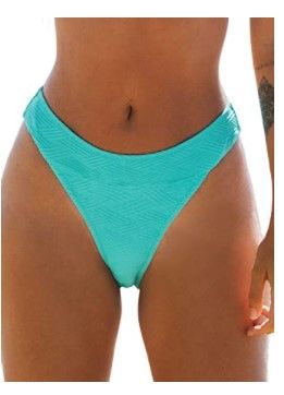 Photo 1 of CUPSHE Women's Bikini Bottom High Cut Mid Waist Cheeky Bathing Suit Size Small