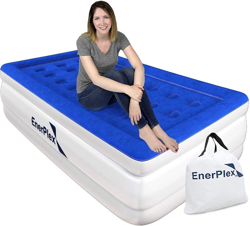 Photo 1 of EnerPlex Air Mattress for Camping, Home & Travel - 13 Inch Double Height Inflatable Bed with Built-in Dual Pump - Durable, Adjustable Blow Up Mattress - Easy to Inflate/Quick Set Up