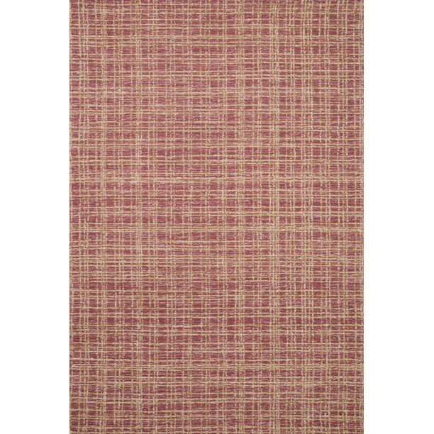 Photo 1 of Chris Loves Julia x Loloi Polly Checkered Berry/Natural Area Rug---2'3" x 3'9"
