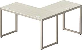 Photo 1 of SHW Home Office 55"x60" Large L Shaped Corner Desk Silver/Gray