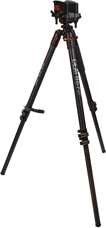 Photo 1 of Bog DeathGrip Carbon Fiber Tripod with Durable, Lightweight, Stable Design, Bubble Level and Hands-Free Operation for Hunting, Shooting and Outdoors, Black, Height: Up to 72.0"
