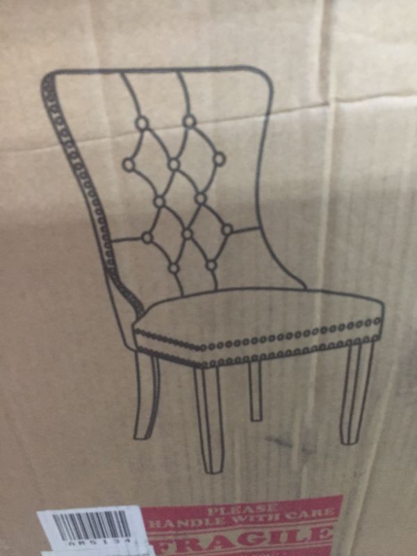 Photo 1 of BTEXPERT Padded Dining Room Chairs High Back Tufted Parsons Upholstered, light grey