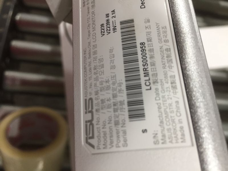 Photo 2 of ASUS VZ239H-W 23” Full HD 1080p IPS HDMI VGA Eye Care Monitor (White)
