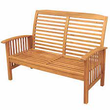 Photo 1 of Acacia Wood Patio Loveseat Bench - Brown
