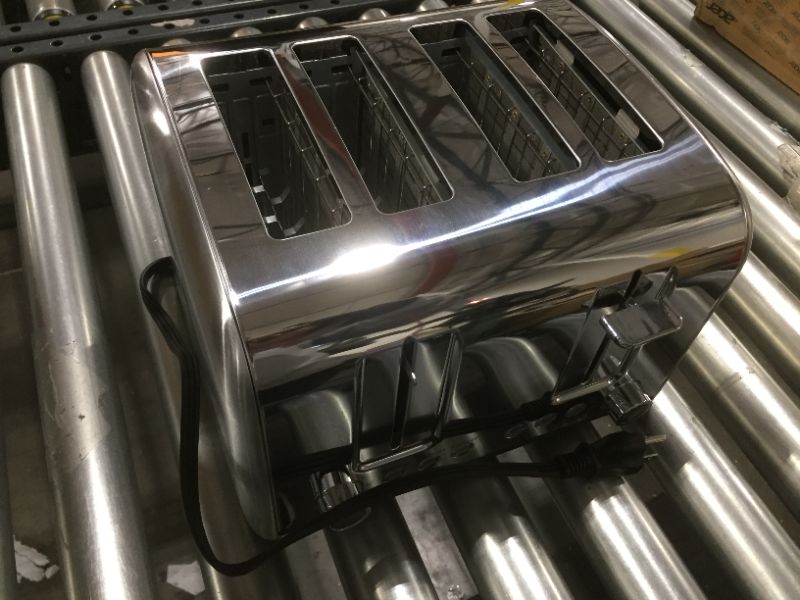 Photo 2 of AmazonCommercial 4-Slice, Extra-Wide Slots with 7 Shade Settings, Stainless Steel 1800W Toaster
