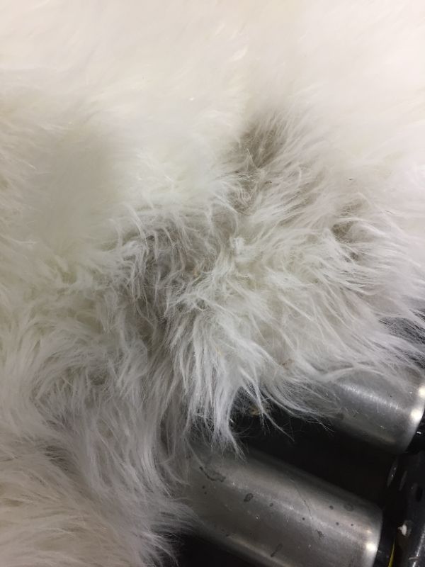 Photo 3 of Ashler HOME DECO Ultra Soft Faux Sheepskin Fur Rug White Fluffy Area Rug Shag Rug Carpets for Bedroom Living Room, 5.3x6
